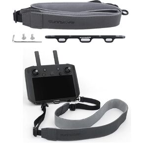 RC Pro PU Leather Lanyard Strap For DJI RC Pro /Smart Controller with Multi-purpose Aluminum Alloy Hanging Buckle, Black, Free in Kuwait