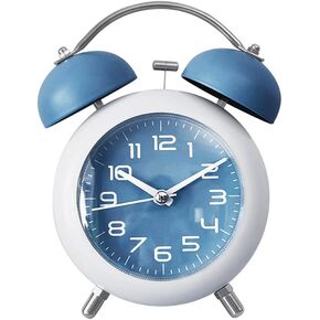 Jeeje Analog Metal Alarm Clock, Sharp Twin Bells with Silent and Non-Ticking Soft Nightlight Battery Supply Decorative Bedside for Heavy Sleepers Children Bedroom in Saudi Arabia