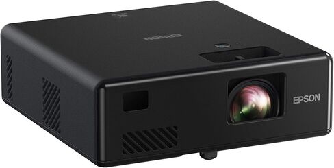جهاز عرض Epson EpiqVision Mini EF12 Smart Streaming Laser Projector، HDR، Android TV، أفلام، ألعاب عائلية، محمول، صوت من Yamaha، 3LCD، Full HD 1080p، 1000 لومن اللون والسطوع الأبيض، بلوتوث أسود in Saudi Arabia