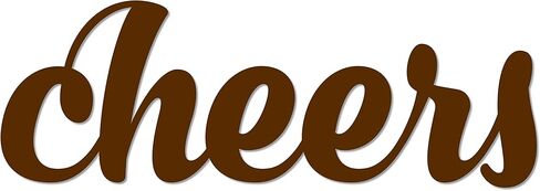POEM Studio Cheers علامة حائط معدنية للديكور، ديكور بار للحائط، ديكور للمطبخ، علامة كلمة، هدية المطبخ، ديكور المطبخ، هدية الطبخ - 3 أحجام / 13 لونًا - 14 بوصة أسود - داخلي وخارجي صنع في الولايات المتحدة الأمريكية in Kuwait