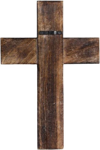 منحوتة فنية روحية مزخرفة على الحائط الخشبي الأمريكي الهندي مقاس 12 بوصة للتعليق على الحائط صلبان فرنسية ريفية دينية فكرة هدية لأعياد الميلاد أو عيد الفصح أو الكريسماس أو حفلات الزفاف أو أي مناسبة in Kuwait