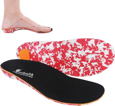 Everhealth Supportive Insoles Plantar Fasciitis Shoe Insole Inserts for Men Women, Flat Feet Heel Pain Metatarsal Over Pronation Orthotic Insoles, Arch Support Insole for Walking Running Hiking in Kuwait
