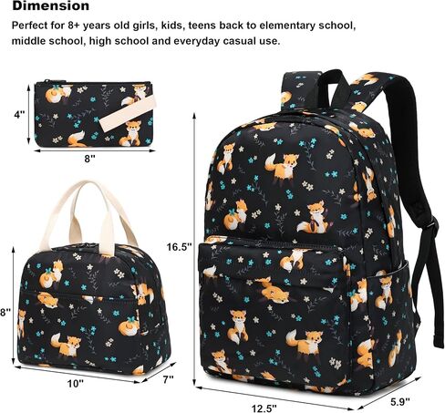 Kouxunt Girls School Backpacks for Kids Teens, 3-in-1 School Bag Bookbags Set with Lunch Bag Pencil Case in Saudi Arabia