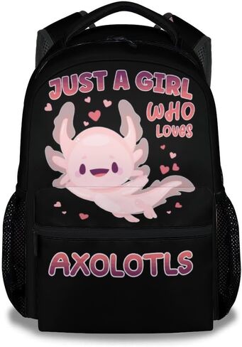 Axolotl School Backpack for Boys Girls, 16 Inch Blue Backpacks for Kids, Lightweight Cartoon Bookbag for Travel in Saudi Arabia