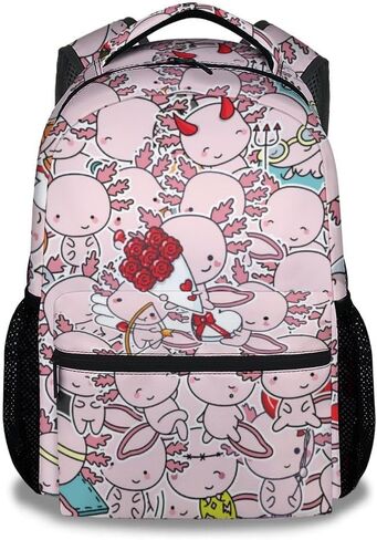 Axolotl School Backpack for Boys Girls, 16 Inch Blue Backpacks for Kids, Lightweight Cartoon Bookbag for Travel in Saudi Arabia