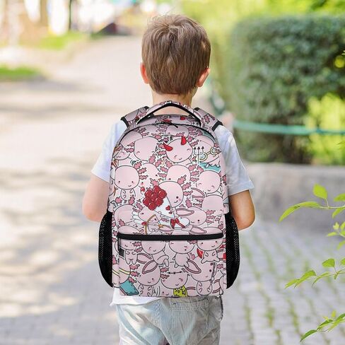 Axolotl School Backpack for Boys Girls, 16 Inch Blue Backpacks for Kids, Lightweight Cartoon Bookbag for Travel in Saudi Arabia