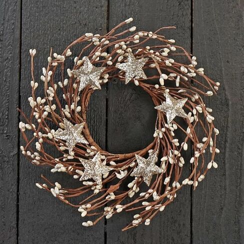 Platinum Star Pip Candle Ring | 2 Pc Set | 6.5 with 3.5 Center | Pip Berry Christmas Candle Ring Wreath in Saudi Arabia