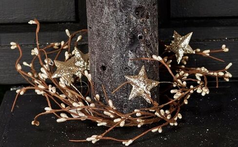 Platinum Star Pip Candle Ring | 2 Pc Set | 6.5 with 3.5 Center | Pip Berry Christmas Candle Ring Wreath in Saudi Arabia