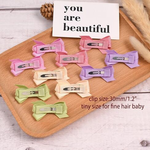 مشابك صغيرة من رؤيا لشعر الأطفال الناعم، مشابك شعر للأطفال، أقواس صغيرة للرضع، إكسسوارات شعر للفتيات الصغيرات، مشابك شعر لحديثي الولادة، 20 قطعة شعر (B-20 قطعة) in Kuwait