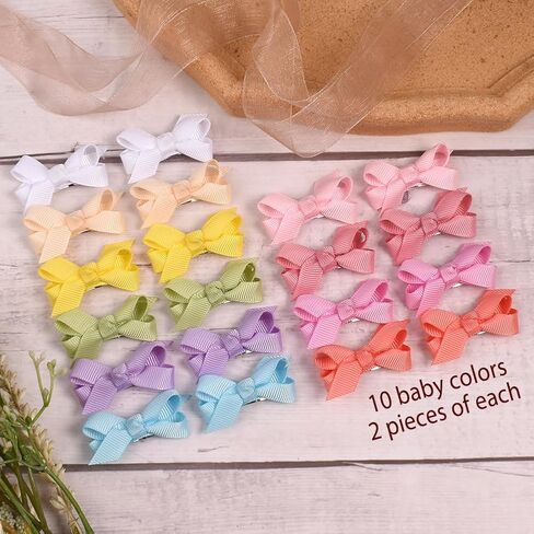 مشابك صغيرة من رؤيا لشعر الأطفال الناعم، مشابك شعر للأطفال، أقواس صغيرة للرضع، إكسسوارات شعر للفتيات الصغيرات، مشابك شعر لحديثي الولادة، 20 قطعة شعر (B-20 قطعة) in Kuwait