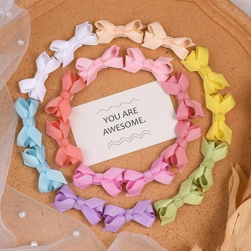 مشابك صغيرة من رؤيا لشعر الأطفال الناعم، مشابك شعر للأطفال، أقواس صغيرة للرضع، إكسسوارات شعر للفتيات الصغيرات، مشابك شعر لحديثي الولادة، 20 قطعة شعر (B-20 قطعة) in Kuwait