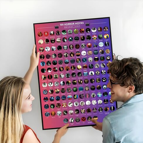 150 Scratch Off Horror Movies Poster - Your Ultimate Horror Cinema Bucketlist Experience in Saudi Arabia