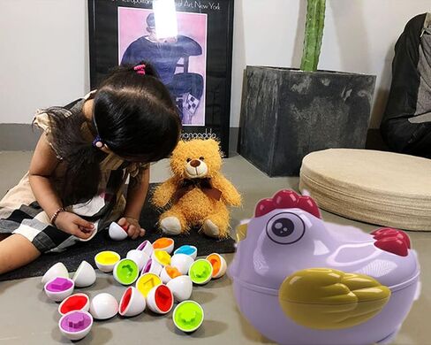 J-hong Matching Easter Eggs 12 PCS Educational Preschool Game, Color and Shape Recognition Skills, Learning Toy Gift for Toddler 1 2 3 Year Old in Kuwait
