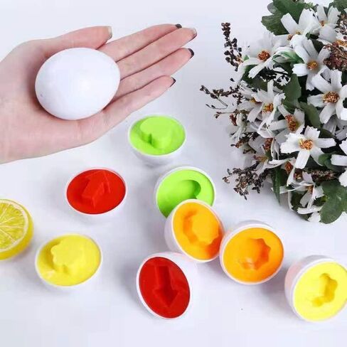 J-hong Matching Easter Eggs 12 PCS Educational Preschool Game, Color and Shape Recognition Skills, Learning Toy Gift for Toddler 1 2 3 Year Old in Kuwait