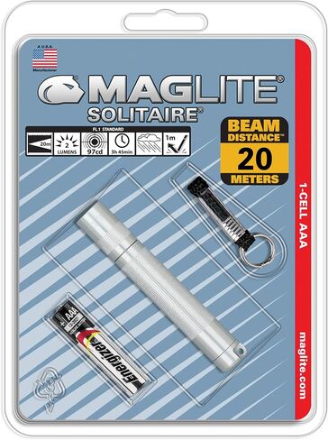 Maglite سوليتير المتوهجة 1-خلية AAA مصباح يدوي، فضي in Saudi Arabia