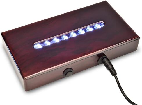 ASENTE 8 LED Light Stand Base - Rectangle Display Pedestal for 3D Crystal Glass Art - AC/USB Operated - Lighted Mirror Box for Centerpieces (Cherry Wood Veneer) in Kuwait