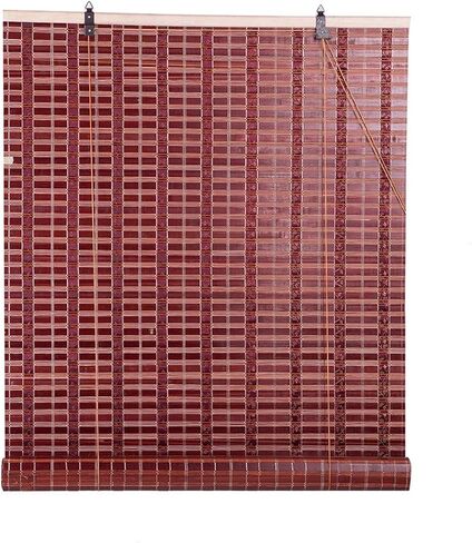 ستائر نوافذ من الخيزران الطبيعي من آسيان هوم، ستائر للشمس باللون العنابي WB-SUN319 (W72 X H72) in Kuwait