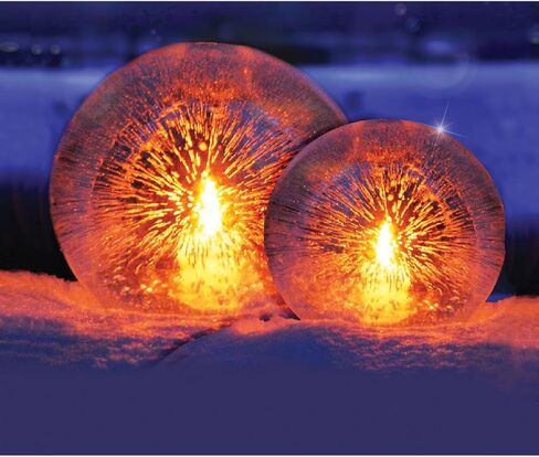 وينتر كرافت مجموعة فانوس ثلج فاخرة من جلوب - تصنع 12 فانوس ثلج صغير / كبير | تتضمن 3 قواعد تجميد لتشكيل البالونات قابلة لاعادة الاستخدام | تعليمات ملونة كاملة خطوة بخطوة in Kuwait