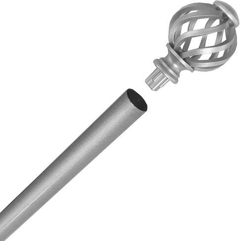 Kowibcl Finials for Curtain Rods, 4 Pcs Curtain Rod Finials for 5/8 Inch Dia Rod,Drapery Rod Finials of Spiral Cage Shape(Silver) in Saudi Arabia