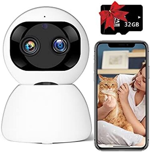 كاميرا واي فاي، كاميرات مراقبة Bextgoo 1080P داخلية مع عدسة مزدوجة، لسان / تكبير، كاميرا IP مع كشف الحركة، مراقبة كاميرا واي فاي للحيوانات/المسن/الكلب/الطفل، تتبع تلقائي، رؤية ليلية in Kuwait