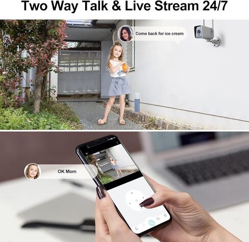 5MP Wireless Security Camera Outdoor - AI Auto Tracking Home WiFi Camera with Two Way Talk, PTZ, Color Night Vision, 24/7 Recording Monitor System for Indoor Outdoor Surveillance in Kuwait