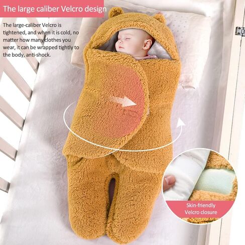Newborn Baby Swaddle Blanket, Baby Hooded Swaddle, Receiving Blanket Sleeping Bag,for Aged 0-3 or 3-6 Months (Blue, 0-3 Months) in Saudi Arabia