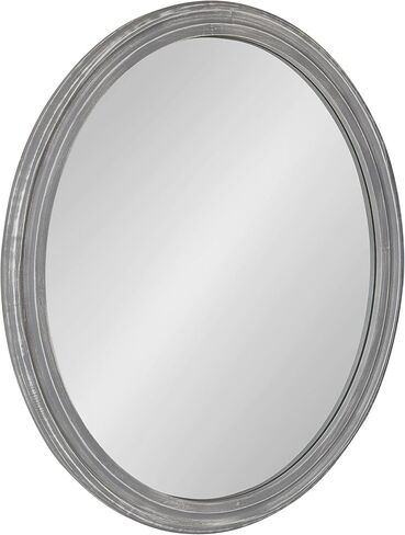 Kate and Laurel Mansell Farmhouse Oval Wood Framed Wall Mirror, 24 x 30, Rustic Gray, Decorative Modern Mirror for Wall in Saudi Arabia