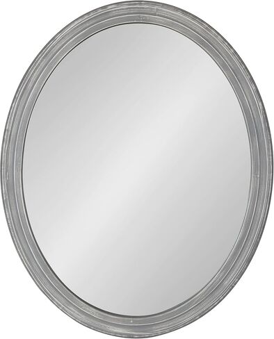 Kate and Laurel Mansell Farmhouse Oval Wood Framed Wall Mirror, 24 x 30, Rustic Gray, Decorative Modern Mirror for Wall in Saudi Arabia