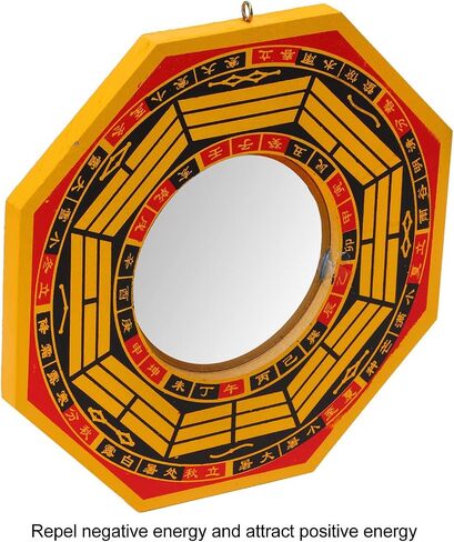 HEEPDD Bagua Mirror, 8in Traditional Chinese Feng Shui Bagua Mirror Convex Chinese Feng Shui Decoration Alloy Bagua Mirror for Home Business Lucky in Saudi Arabia