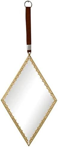 مرآة حائط مزخرفة مقاس 8 × 5 بوصة من Funerom، مرآة ديكور صغيرة على شكل ألماس ذهبي in Kuwait
