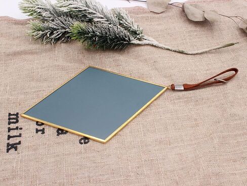 مرآة حائط مزخرفة مقاس 8 × 5 بوصة من Funerom، مرآة ديكور صغيرة على شكل ألماس ذهبي in Kuwait