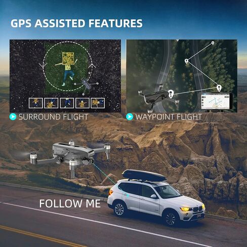 تشيروينج طائرة بدون طيار جيمبال ثنائية المحاور مع كاميرا 4K EIS للبالغين والمبتدئين، طائرة درون U38S قابلة للطي 5G FPV بمحرك عديم المسفرات، العودة الذكية، فولو مي، واي بوينت فلايت in Kuwait