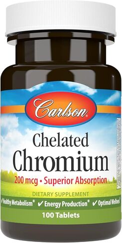 Carlson Chelated Chromium 200 mcg Superior Absorption - Healthy Metabolism Energy Production & Optimal Wellness - 300 Tablets in Saudi Arabia