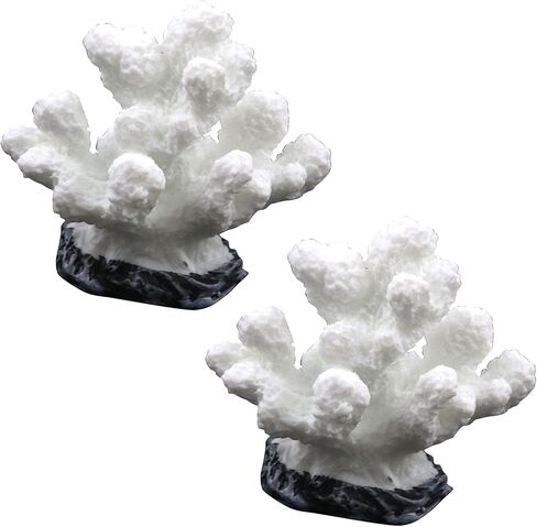 Semetall 2Pcs Sea Coral Aquarium Ornament, Artificial Sea Coral Plants Decorations for Fish Tank and Aquarium(Pink) in Saudi Arabia