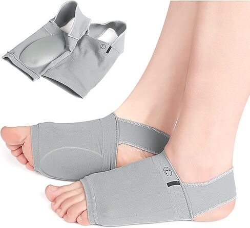 2pair Arch Support Wraps Arch Support Compression Sleeves Fasciitis Braces for Fallen Arches For Men And Women Foot Relief Cushion（Grey） in Kuwait