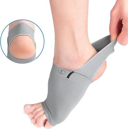 2pair Arch Support Wraps Arch Support Compression Sleeves Fasciitis Braces for Fallen Arches For Men And Women Foot Relief Cushion（Grey） in Kuwait