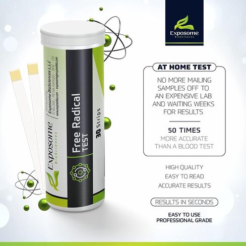 Free Radical Test Strips (30 Pack): Test The Adequacy of antioxidants in Your Body: High Free Radicals Indicate Low Antioxidants. Low Free Radicals Fight Cell Damage, and Slow Down Aging. in Kuwait