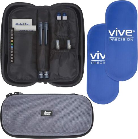 Vive Precision Insulin Travel Case - Cooler Bag for Diabetic Supplies, Medicine, Pen, Vial Supply - Insulated Holder & Cooling Ice Pack - Cold Carrying Storage Organizer for Women, Men, Kids in Saudi Arabia