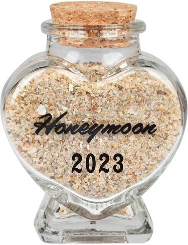 Honeymoon Sand Keepsake Jar - Honeymoon Gifts for Newlyweds Couple,Wedding,Engagement Vacation Travel - Wedding Gifts for Couple with Unique Romantic (HEART SHAPED JAR) in Saudi Arabia