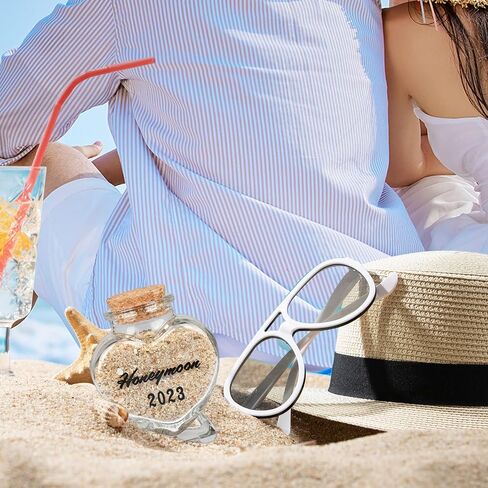 Honeymoon Sand Keepsake Jar - Honeymoon Gifts for Newlyweds Couple,Wedding,Engagement Vacation Travel - Wedding Gifts for Couple with Unique Romantic (HEART SHAPED JAR) in Saudi Arabia