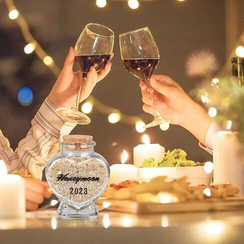 Honeymoon Sand Keepsake Jar - Honeymoon Gifts for Newlyweds Couple,Wedding,Engagement Vacation Travel - Wedding Gifts for Couple with Unique Romantic (HEART SHAPED JAR) in Saudi Arabia