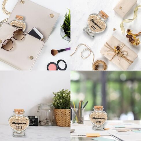 Honeymoon Sand Keepsake Jar - Honeymoon Gifts for Newlyweds Couple,Wedding,Engagement Vacation Travel - Wedding Gifts for Couple with Unique Romantic (HEART SHAPED JAR) in Saudi Arabia