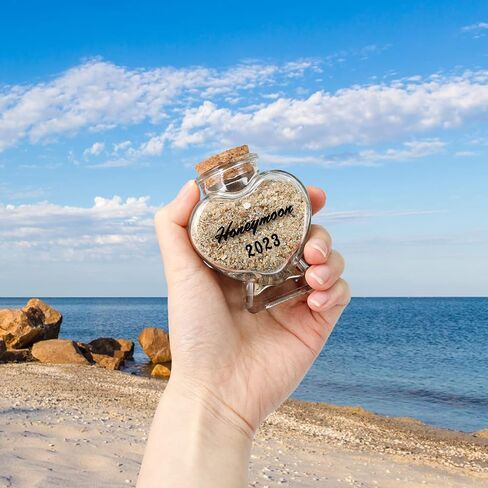 Honeymoon Sand Keepsake Jar - Honeymoon Gifts for Newlyweds Couple,Wedding,Engagement Vacation Travel - Wedding Gifts for Couple with Unique Romantic (HEART SHAPED JAR) in Saudi Arabia