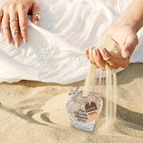 Honeymoon Sand Keepsake Jar - Honeymoon Gifts for Newlyweds Couple,Wedding,Engagement Vacation Travel - Wedding Gifts for Couple with Unique Romantic (HEART SHAPED JAR) in Saudi Arabia