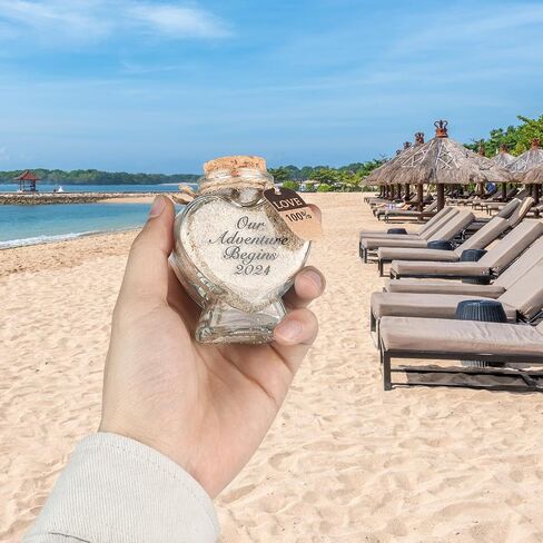 Honeymoon Sand Keepsake Jar - Honeymoon Gifts for Newlyweds Couple,Wedding,Engagement Vacation Travel - Wedding Gifts for Couple with Unique Romantic (HEART SHAPED JAR) in Saudi Arabia