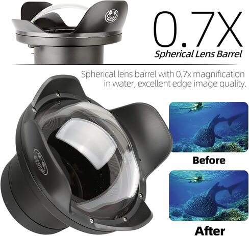Seafrogs Wide Angle Dome Port Rechangeable housing Fisheye Wide Angle housing Lens for Seafrogs Waterproof Camera Case (WA005-F) in Kuwait