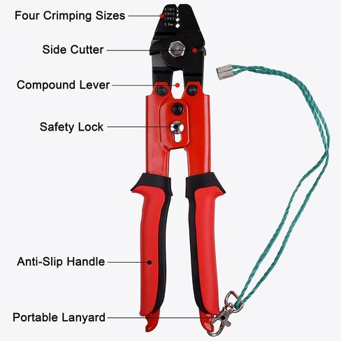 OROOTL Fishing Crimping Tool Kit Fishing Crimping Pliers with 500pcs Crimp Sleeves Fishing Beads Wire Rope Crimping Tool High Carbon Steel Crimping Pliers Aluminum Copper Loop Sleeves Set in Saudi Arabia