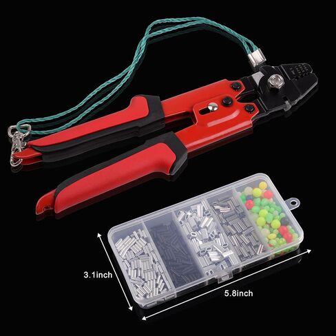 OROOTL Fishing Crimping Tool Kit Fishing Crimping Pliers with 500pcs Crimp Sleeves Fishing Beads Wire Rope Crimping Tool High Carbon Steel Crimping Pliers Aluminum Copper Loop Sleeves Set in Saudi Arabia