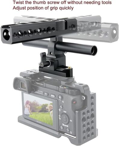 NICEYRIG NATO Handle with Quick Release Safety Rail 70mm, 15mm Rail Block DSLR Camera Cage Top Grip Handgrip Applicable for Sony A7SIII /A7RIV/A7RIII/A7III/A7II in Saudi Arabia