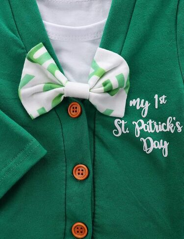 طقم ملابس KANGKANG St Patricks Day Baby Boy + رومبير أخضر + Lucky Pants 3Pcs in Kuwait